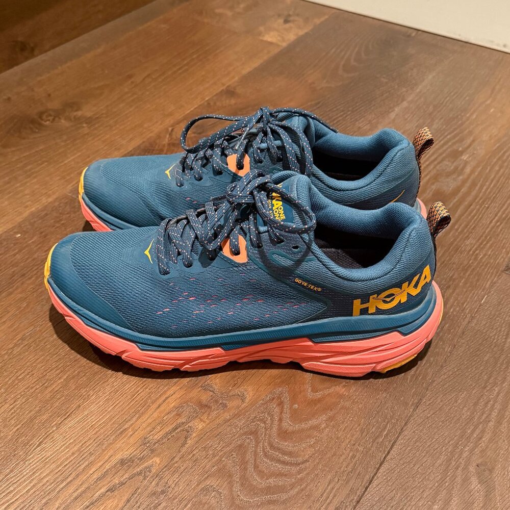 Hoka Women's Teal Blue and Coral Athletic Running Shoes
